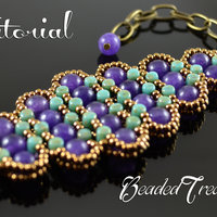 HISTORY - beadwoven bracelet tutorial, rulla bead pattern, seed bead pattern, beading tutorial, beaded bracelet pattern / TUTORIAL ONLY