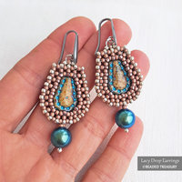 LACY DROP Earrings, CRAW Beading Tutorial