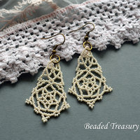 PEARLY LACE - beadweaving earrings tutorial / Beading tutorial / Earring tutorial / Beading pattern / Beaded earrings / TUTORIAL ONLY