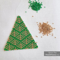 Flat Odd Peyote Pattern - SPRUCE TREE Ornament