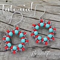 WONDERFUL GIFT - beadoven earrings tutorial with SuperDuo beads, fire polished beads and seed beads / Beading pattern / TUTORIAL ONLY
