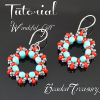 WONDERFUL GIFT - beadoven earrings tutorial with SuperDuo beads, fire polished beads and seed beads / Beading pattern / TUTORIAL ONLY