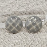 Round Faceted Artisan Ceramic Cabochons, Agate Gray, one piece