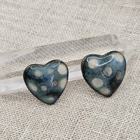 Heart Artisan Ceramic Cabochons, Starry Night (2), one piece