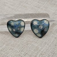 Heart Artisan Ceramic Cabochons, Starry Night (2), one piece