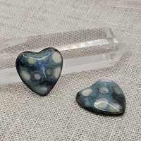 Heart Artisan Ceramic Cabochons, Starry Night (2), one piece