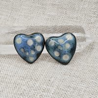 Heart Artisan Ceramic Cabochons, Starry Night, one piece