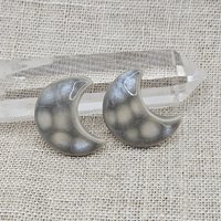 Moon Artisan Ceramic Cabochons, Gray Opal, one piece