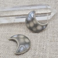 Moon Artisan Ceramic Cabochons, Gray Opal, one piece