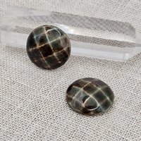 Round Faceted Artisan Ceramic Cabochons, Woody Forest, one piece