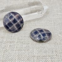 Round Faceted Artisan Ceramic Cabochons, Rosy Sapphire, one piece