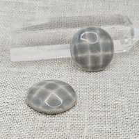 Round Faceted Artisan Ceramic Cabochons, Agate Gray, one piece