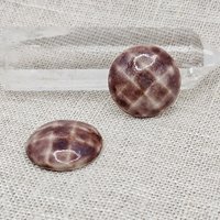 Round Faceted Artisan Ceramic Cabochons, Purplish Brown, one piece