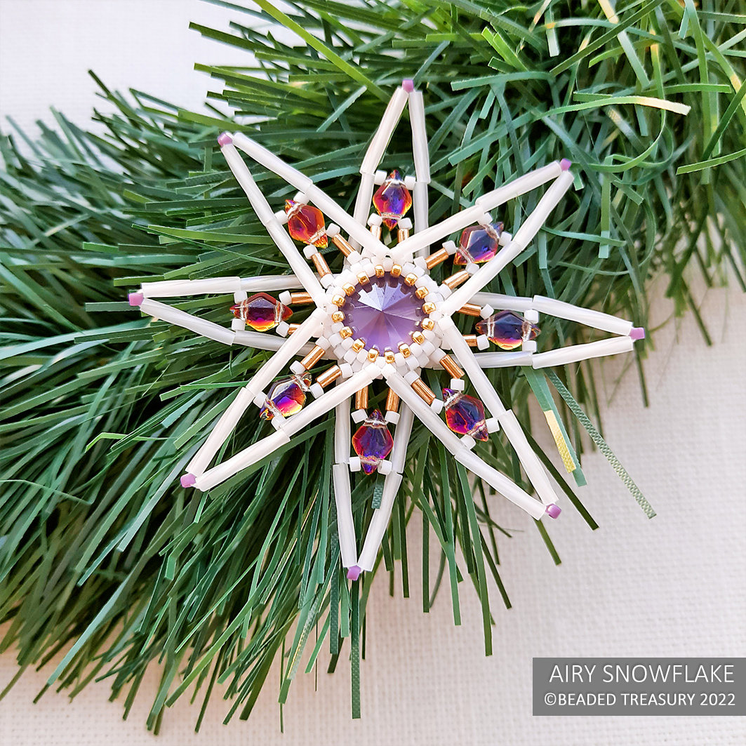 AIRY SNOWFLAKE Ornament Beading Tutorial