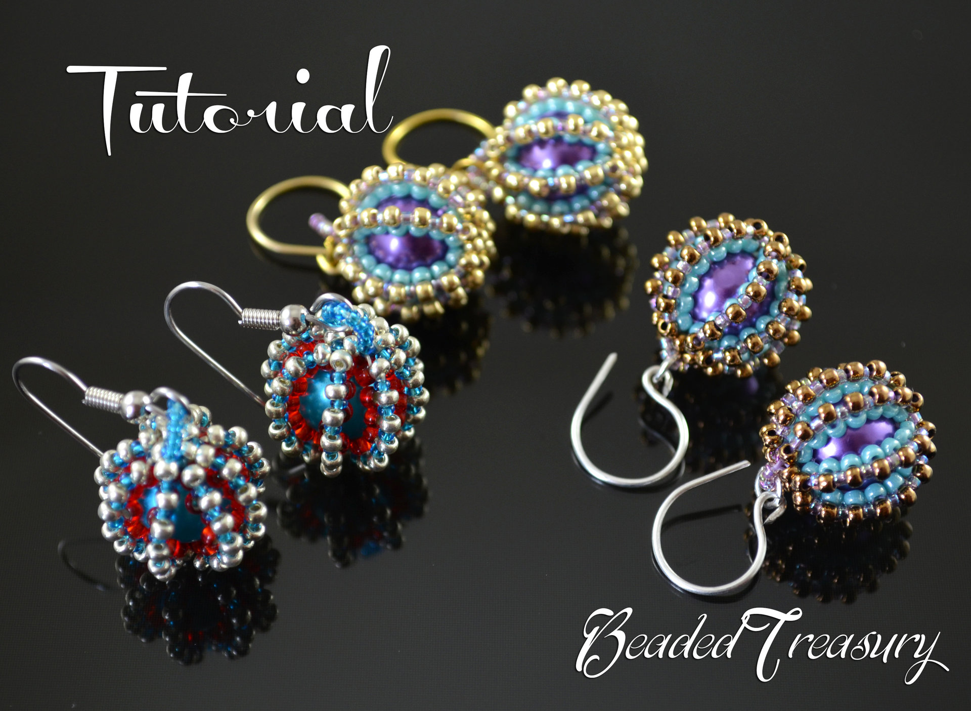 BEADED DELIGHTS - beadwoven earrings tutorial / Beading tutorial / Earring pattern / Beaded bead / Seed beads pattern / TUTORIAL ONLY