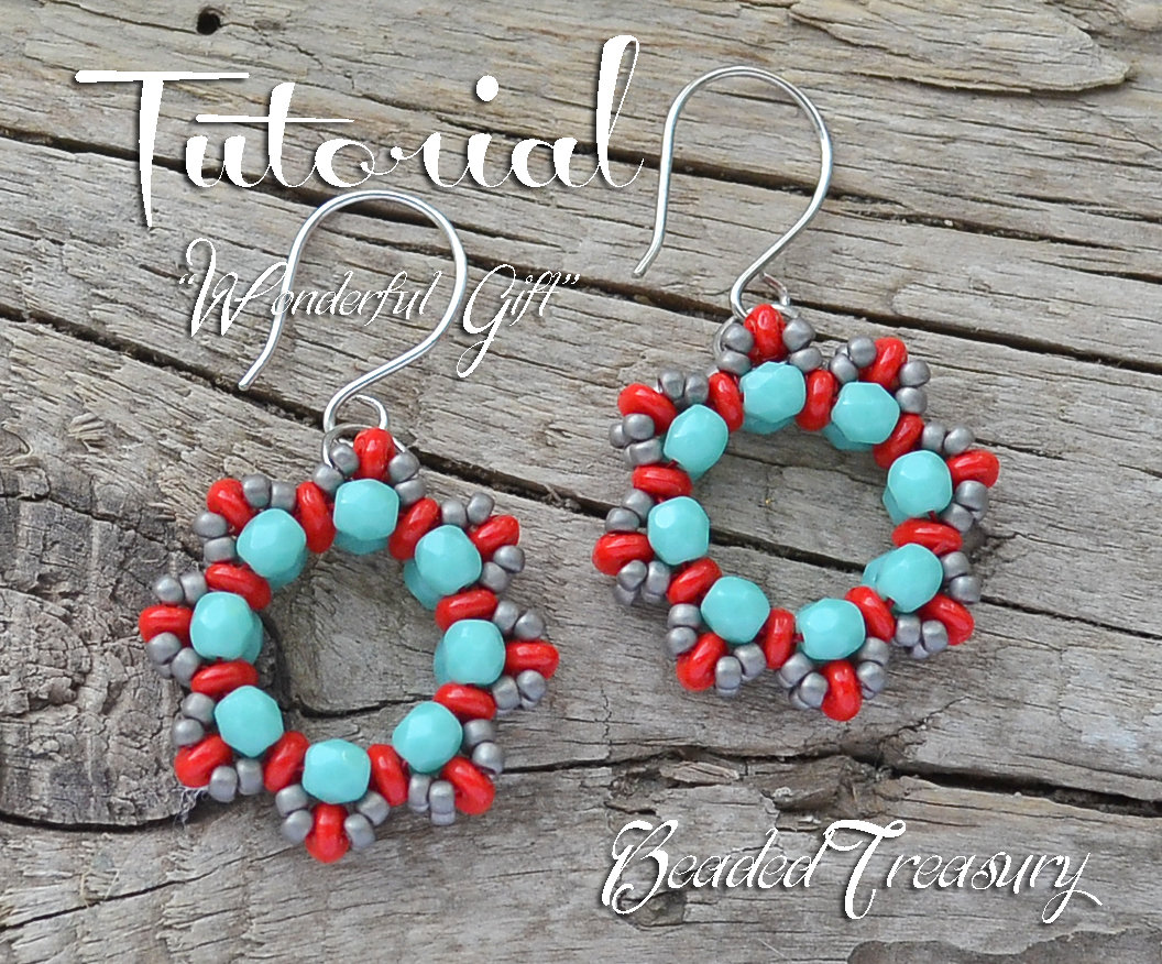 WONDERFUL GIFT - beadoven earrings tutorial with SuperDuo beads, fire polished beads and seed beads / Beading pattern / TUTORIAL ONLY