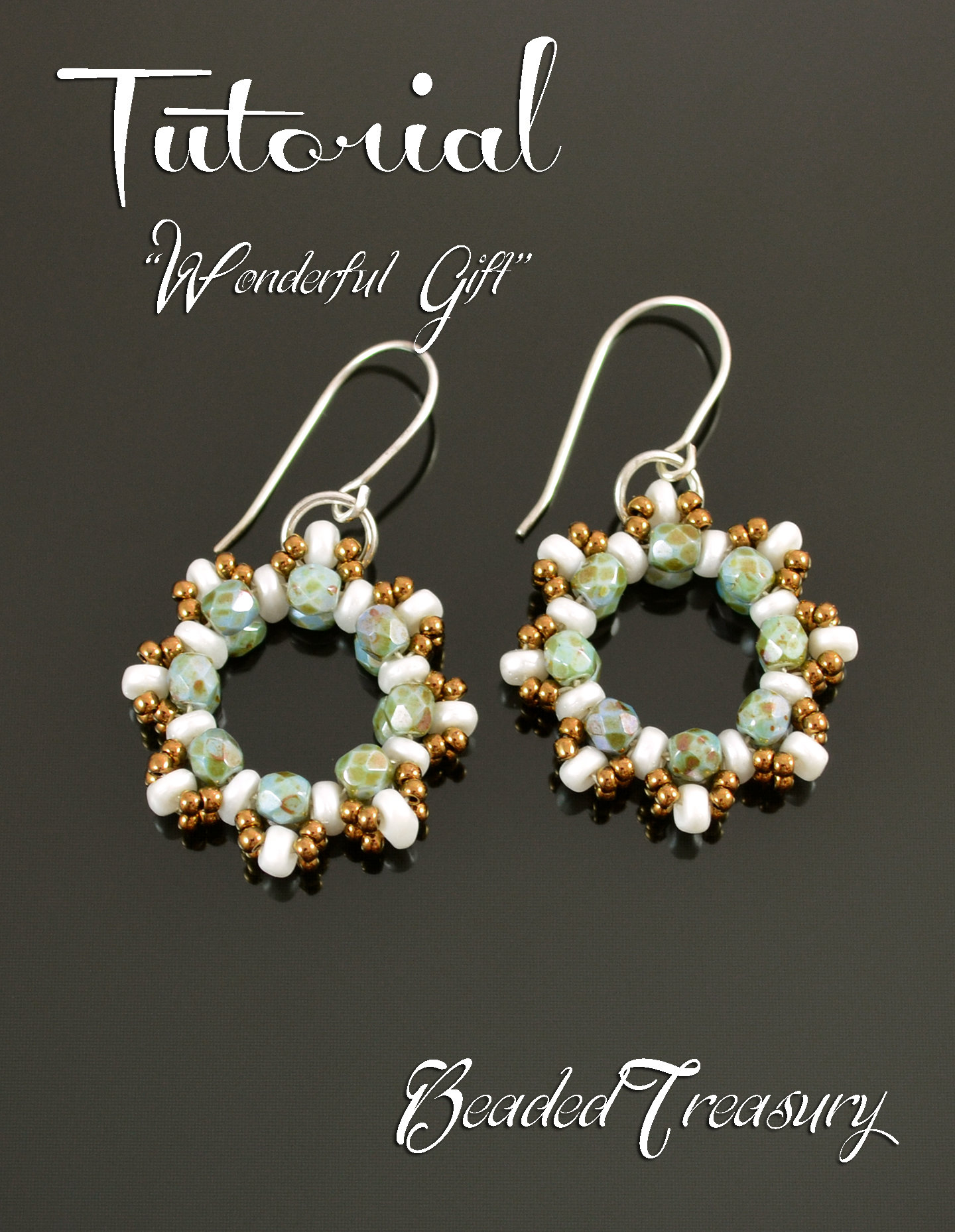WONDERFUL GIFT - beadoven earrings tutorial with SuperDuo beads, fire polished beads and seed beads / Beading pattern / TUTORIAL ONLY