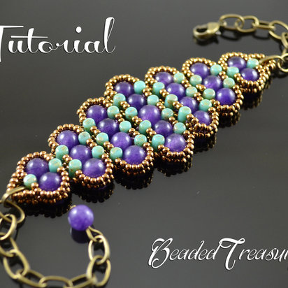 HISTORY - beadwoven bracelet tutorial, rulla bead pattern, seed bead pattern, beading tutorial, beaded bracelet pattern / TUTORIAL ONLY