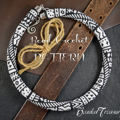 TRIBALIS - Bead crochet necklace pattern / Bead crochet rope pattern / Bead crochet pattern / PATTERN ONLY