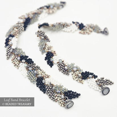 LEAF BAND BRACELET  Peyote Stitch Beading Tutorial